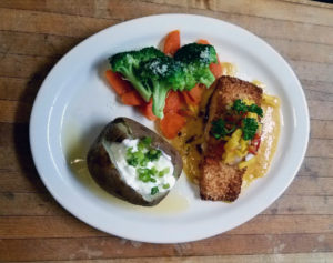 Macadamia crusted Salmon with Mango Salsa