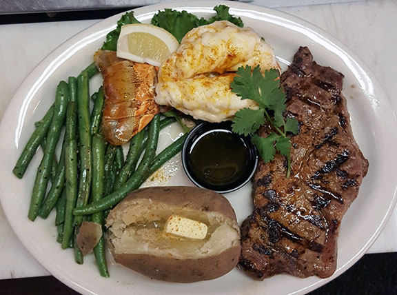 New York Cut Steak and Lobster Tail